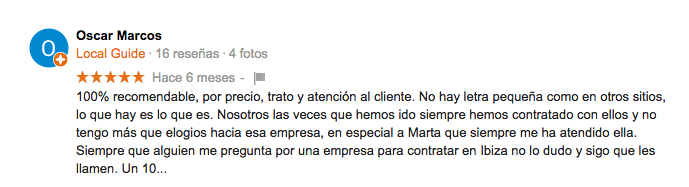Recomendaciones de alquiler de coche en Ibiza - Best rental car in Ibiza reviews