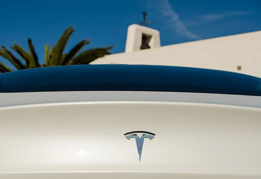 Detalle logo Tesla