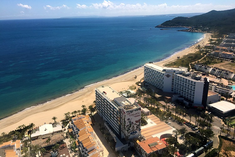 playa den bossa vista aerea zona turistica ibiza